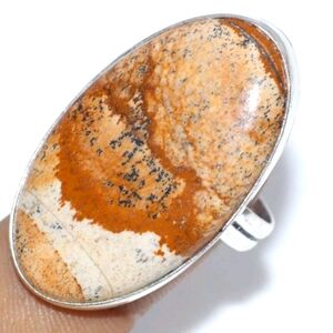 Picture Jasper Gemstone 925 Sterling Silver Handmade Ring